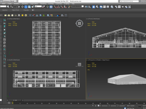 Warehouse interior and exterior 3D Model