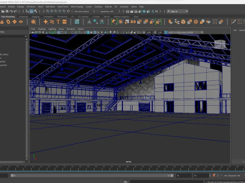 Warehouse interior and exterior 3D Model