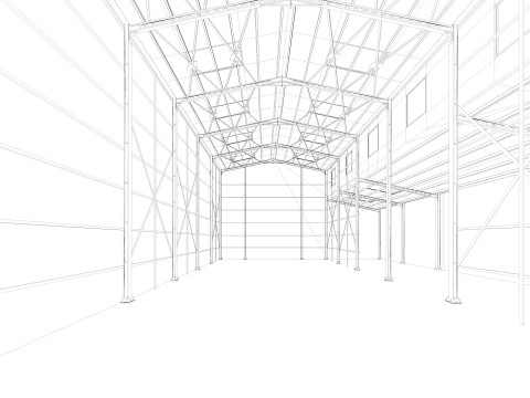 Warehouse 2 Low-poly Modelo 3D