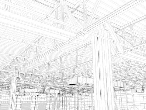 Warehouse 6 interior and exterior 3D Model