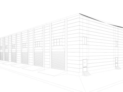 Warehouse 6 interior and exterior 3D Model