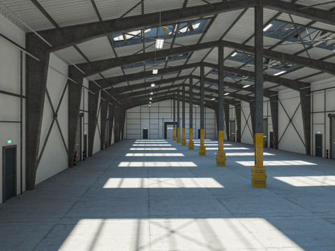 Warehouse 8 interior and exterior 3D Model