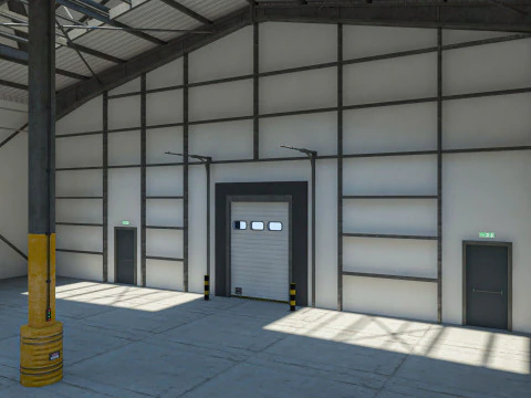 Warehouse 8 interior and exterior 3D Model