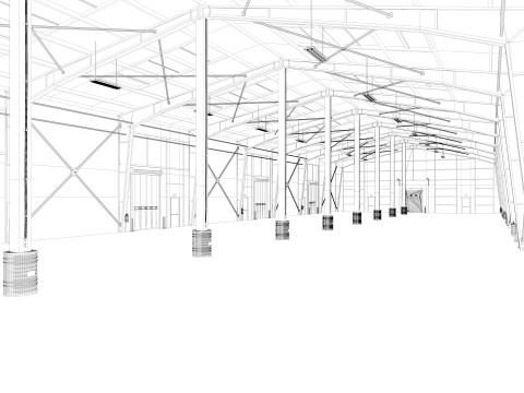 Warehouse 8 interior and exterior 3D Model