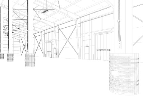 Warehouse 8 interior and exterior 3D Model