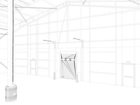 Warehouse 8 interior and exterior 3D Model