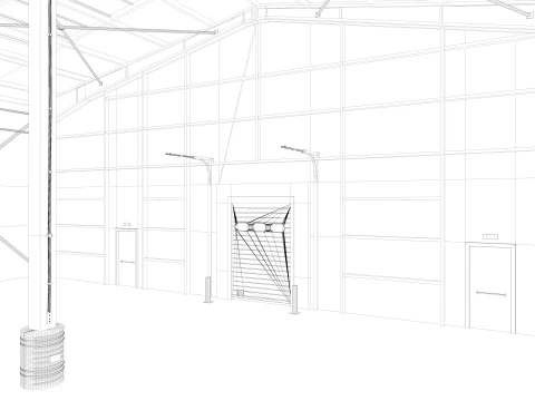 Warehouse 8 interior and exterior 3D Model