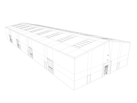 Warehouse 8 interior and exterior 3D Model