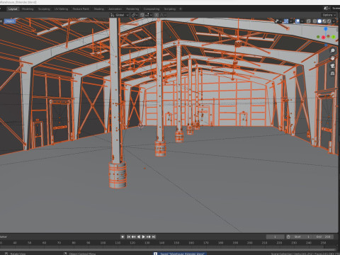 Warehouse 8 interior and exterior 3D Model