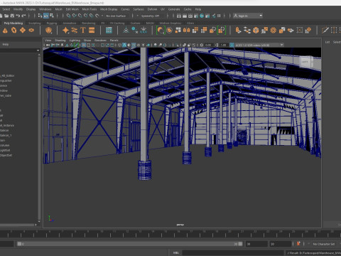 Warehouse 8 interior and exterior 3D Model