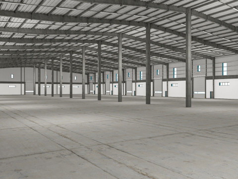 Warehouse 9 interior and exterior model 3D Model