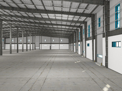 Warehouse 9 interior and exterior model 3D Model