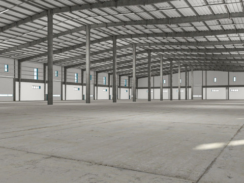 Warehouse 9 interior and exterior model 3D Model