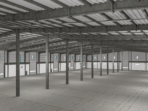 Warehouse 9 interior and exterior model 3D Model