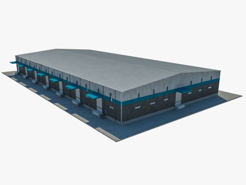 Warehouse 9 interior and exterior model 3D Model