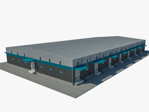 Warehouse 9 interior and exterior model 3D Model