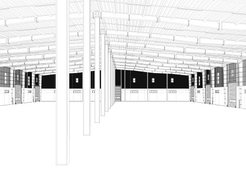 Warehouse 9 interior and exterior model 3D Model