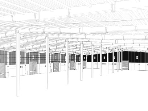 Warehouse 9 interior and exterior model 3D Model