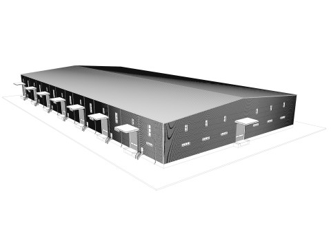 Warehouse 9 interior and exterior model 3D Model
