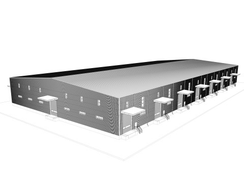 Warehouse 9 interior and exterior model 3D Model