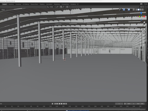 Warehouse 9 interior and exterior model 3D Model