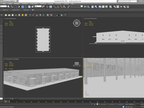 Warehouse 9 interior and exterior model 3D Model