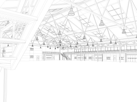Warehouse 11 interior and exterior 3D Model