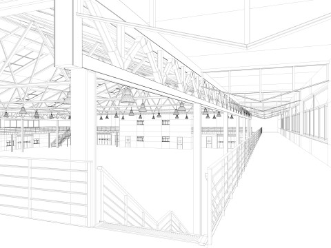 Warehouse 11 interior and exterior 3D Model