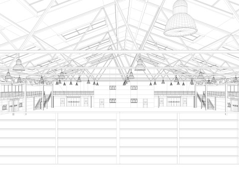 Warehouse 11 interior and exterior 3D Model