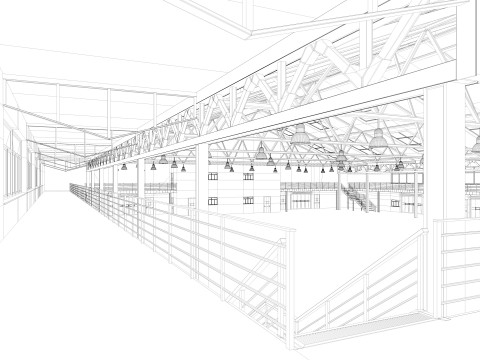 Warehouse 11 interior and exterior 3D Model