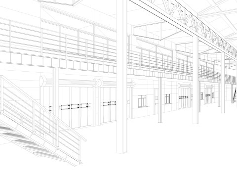 Warehouse 11 interior and exterior 3D Model