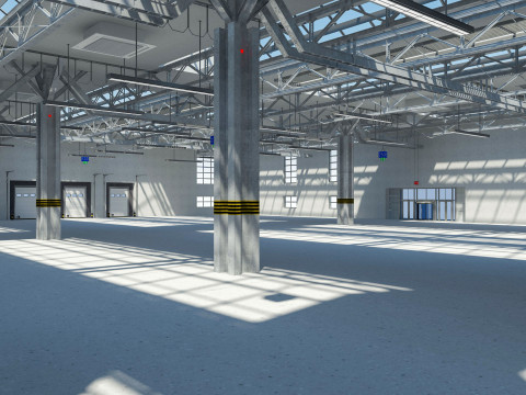 Warehouse interior and exterior 3 3D Model