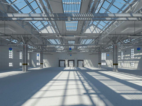 Warehouse interior and exterior 3 3D Model