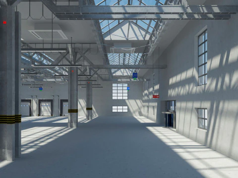 Warehouse interior and exterior 3 3D Model
