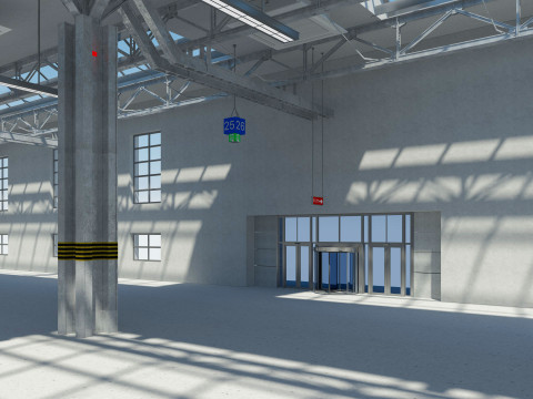Warehouse interior and exterior 3 3Dモデル