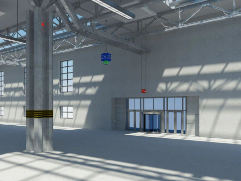 Warehouse interior and exterior 3 3D Model