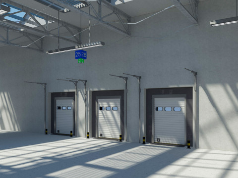 Warehouse interior and exterior 3 3Dモデル