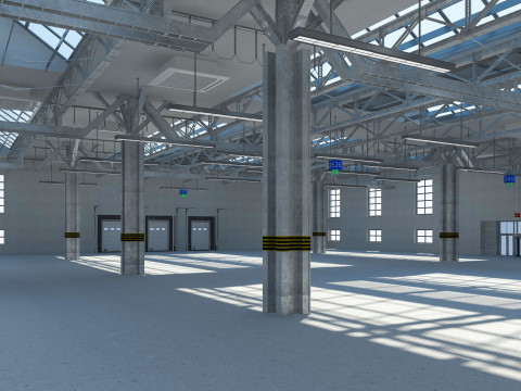 Warehouse interior and exterior 3 3Dモデル