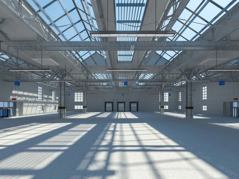 Warehouse interior and exterior 3 3D Model