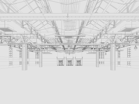 Warehouse interior and exterior 3 3Dモデル
