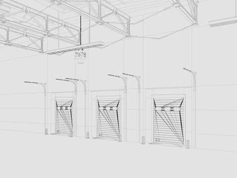 Warehouse interior and exterior 3 3D Model