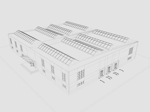 Warehouse interior and exterior 3 3D Model