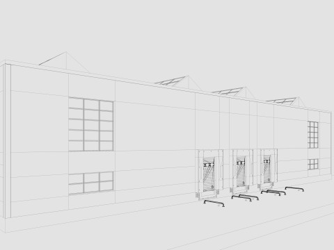 Warehouse interior and exterior 3 3Dモデル