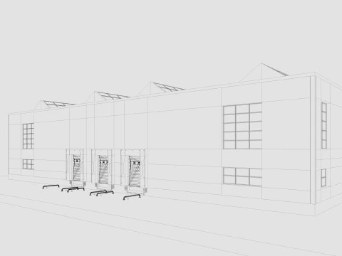 Warehouse interior and exterior 3 3D Model