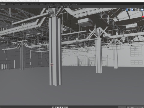 Warehouse interior and exterior 3 3Dモデル