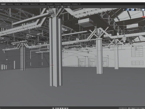 Warehouse interior and exterior 3 3D Model