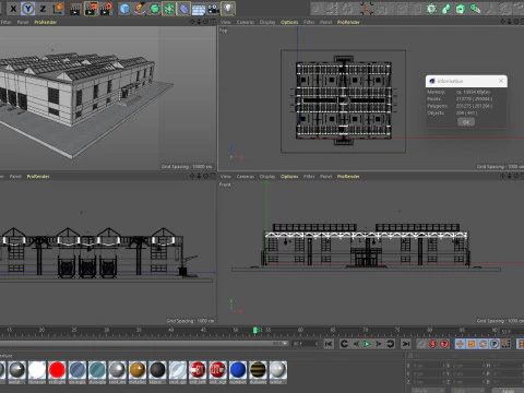 Warehouse interior and exterior 3 3D Model