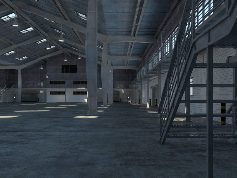 Warehouse interior and exterior 2 3D मॉडल