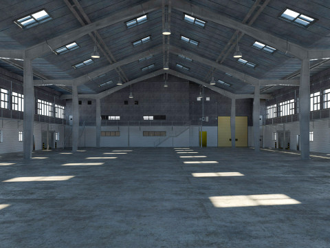 Warehouse interior and exterior 2 3D मॉडल