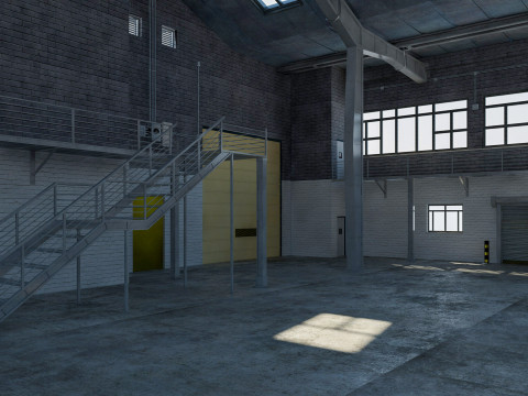 Warehouse interior and exterior 2 3D मॉडल